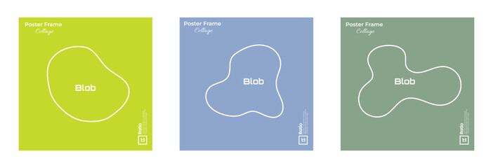 Minimalist Blob Frame Photo Collage Poster Design (1:1 Ratio)