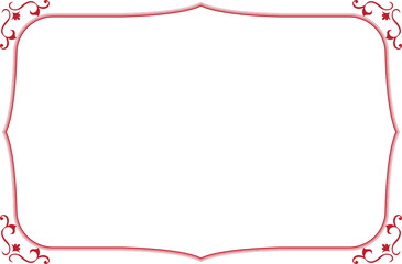 Elegant Vintage Ornate Red Frame Border. 1359