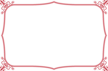 Elegant Vintage Ornate Red Frame Border. 1361