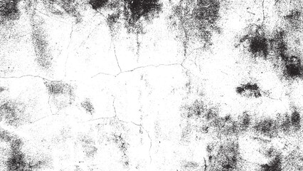 Distressed Black and White Grunge Wall Texture with Cracks and Scratches