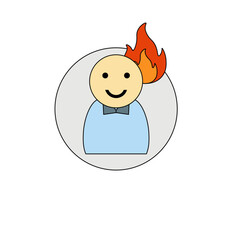 Burn Out Icon Vector Burning Out at the Office