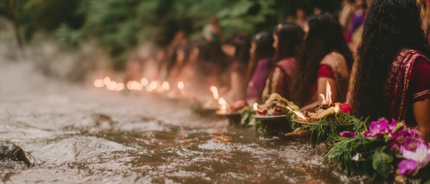 Authentic Indian Chhath Puja Ritual Premium Quality Seasonal Content for Cultural Marketing and Editorial Use