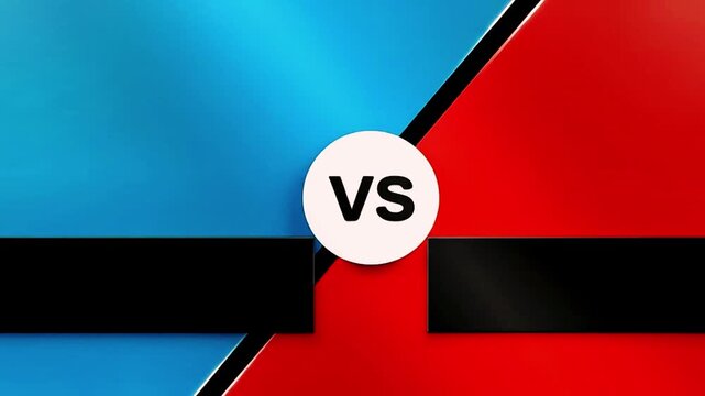 v/s versus symbol against a vibrant blue and red background, visually depicting the essence of choices, contrasting options, competition, and important decision-making processes now.