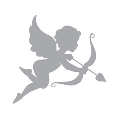 Fototapeta premium Cupid Silhouette with Bow