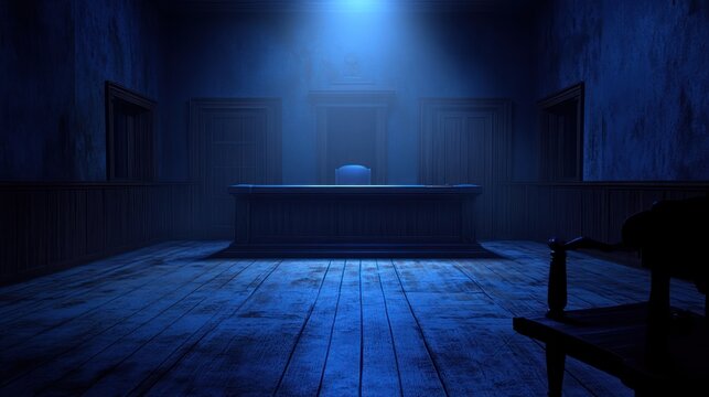 Dark, deserted office; night; mystery; film set