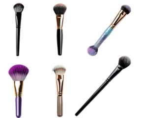 Collection of New makeup eyeshadow brush isolate on transparency background