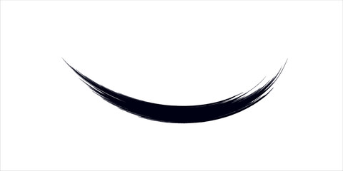 Obraz premium modern.Minimal Brush Stroke Arc With Blue Dot: Abstract Zen Circle Artwork for Design