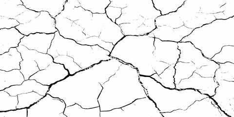 digital wall grunge and dust pattern surface Cracked white wall texture design element white background.
