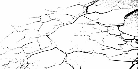 digital wall grunge and dust pattern surface Cracked white wall texture design element white background.
