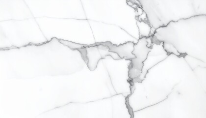 Elegant White Marble Texture with Natural Gray Veins and Cracks.
