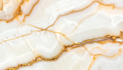 Luxury white marble texture with elegant golden veins background.