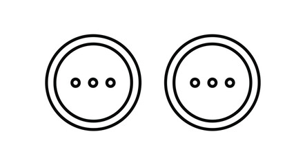 Two simple circular icons with three dots inside each circle