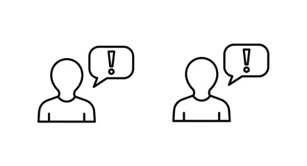 Two people communicating with exclamation marks in speech bubbles depicted