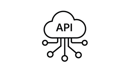 Simple line drawing of a cloud with the letters api inside it