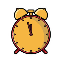 Yellow Gold Twin Bell Alarm Clock Sticker Illustration