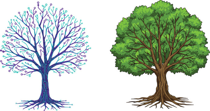 green tree isolated on white