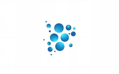 Biotech logo. Abstract round shapes like molecules or gene. Blue cells on a white background. Business card. High quality