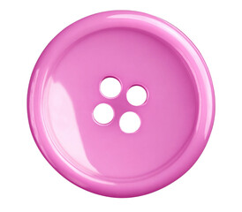 pink button with four holes on white background