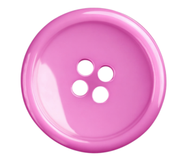 pink button with four holes on white background