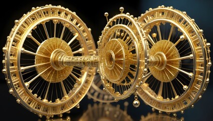 Golden Intricate Futuristic Machinery