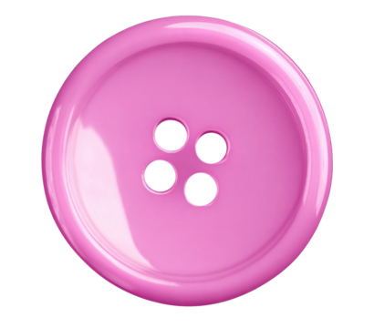 pink button with four holes on white background