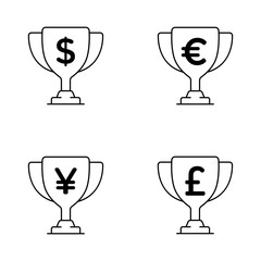 Set Trophy Cup Business icon pack symbols Money Logo