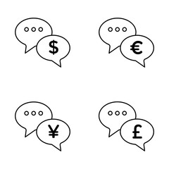 Set Currency Exchange Talk Business icon pack symbols Money Logo