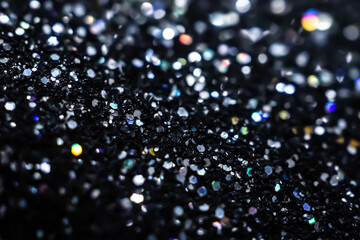 Shiny luxury black glitter texture surface background