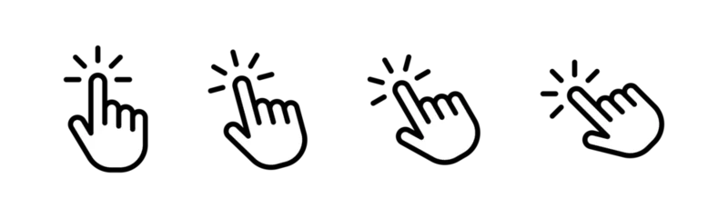 Fotobehang Leder Click hand cursor icon set  © ValGraphic