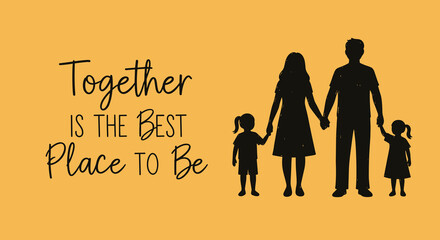 Family Togetherness Wall Art Decor Inspirational Quote for Home - Together is the Best Place to Be