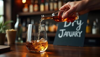 An overturned beer mug beside a clear glass of water, illustrating the concept of Dry January and the shift to non-alcoholic beverages