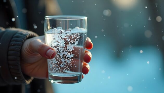A person holding a clear glass of bubbly water, reflecting a commitment to health and sobriety during the New Year