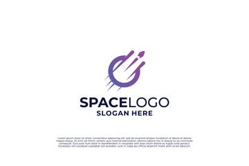 Rocket logo design. Space logo template