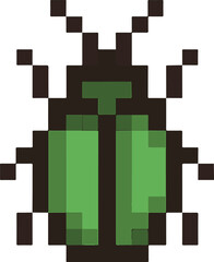 beetle pixel art, eps 10 illustration