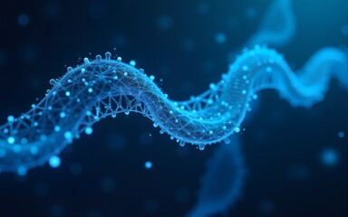 Futuristic blue-hued nanotech concept with glowing lattice-like structures, symbolizing biotechnology advances and singularity. High quality