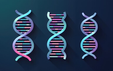 dna genetic icon vector set molecular biotechnology chromosome helix gene science biology signs illustration. High quality