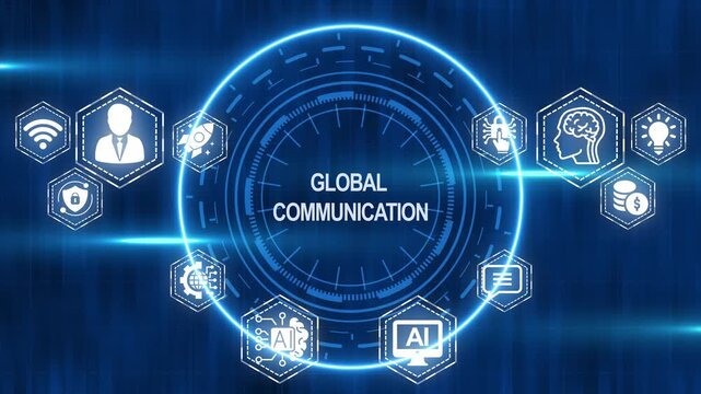 Modern digital communication represented by ai technologies and global data transmission - Powered by Adobe