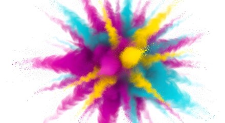 Vibrant Abstract Explosion of Color on White Background