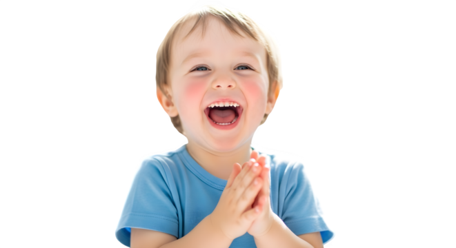 Child celebrating with an innocent clap