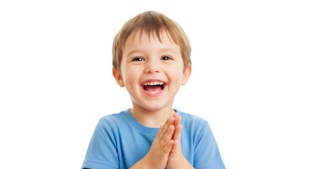 Little boy clapping with delight