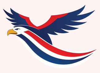 Majestic eagle soaring with red white and blue wings symbolizing freedom and patriotism
