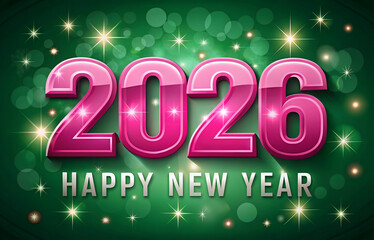 A dark green background features bold  2026 new year