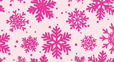 Pink Snowflake Pattern Vector Seamless Winter Christmas Holiday Fun