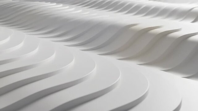 Abstract White Parametric Waves Flowing Seamlessly Background.
