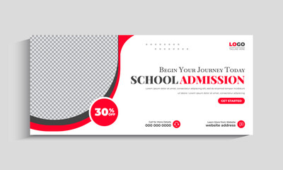 Back to School Admission Social Media Cover Banner Template Design