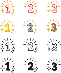 順位アイコン　手描き風