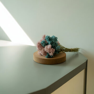 Soft Pastel Bouquet on Minimal Table