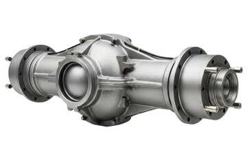 Heavy-duty truck rear axle assembly with a differential gear isolated on a transparent background