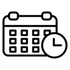 Deadline Vector Line Icon Design