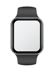 Smartwatch with blank white screen grey band